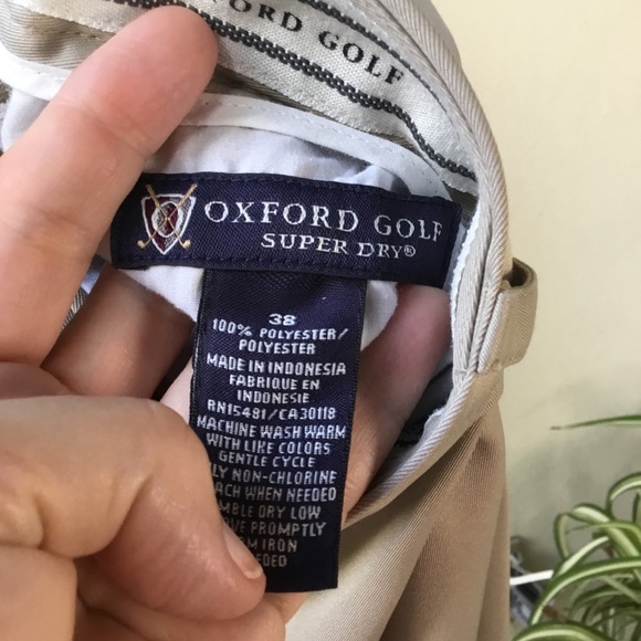 Men's Oxford Golf Shorts Kakhi "Super Dry" w logo size 38 EUC - Picture 3 of 10